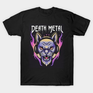 Death Metal Satanic Baphomet Cat T-Shirt